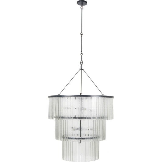 Meredith Large Chandelier by Four Hands in antiqued iron. Made from iron, thermoplastic in a modern style.
