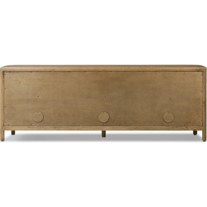 Florent Sideboard by Four Hands in amber oak, amber oak thin veneer. Made from solid oak, oak veneer in a traditional style.