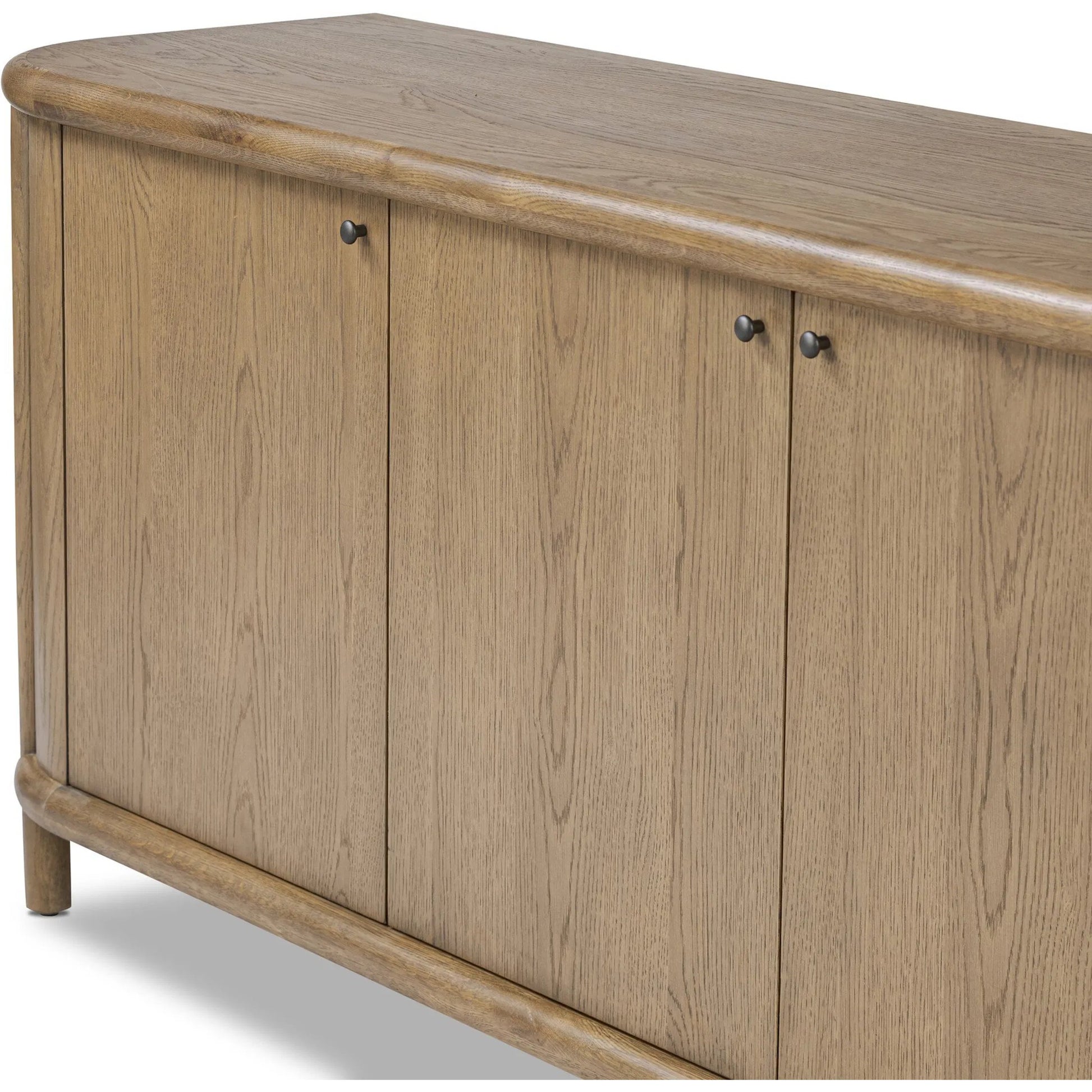 Florent Sideboard by Four Hands in amber oak, amber oak thin veneer. Made from solid oak, oak veneer in a traditional style.