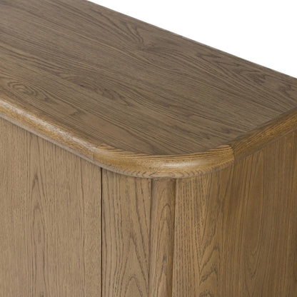 Florent Sideboard by Four Hands in amber oak, amber oak thin veneer. Made from solid oak, oak veneer in a traditional style.