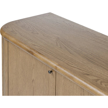 Florent Sideboard by Four Hands in amber oak, amber oak thin veneer. Made from solid oak, oak veneer in a traditional style.