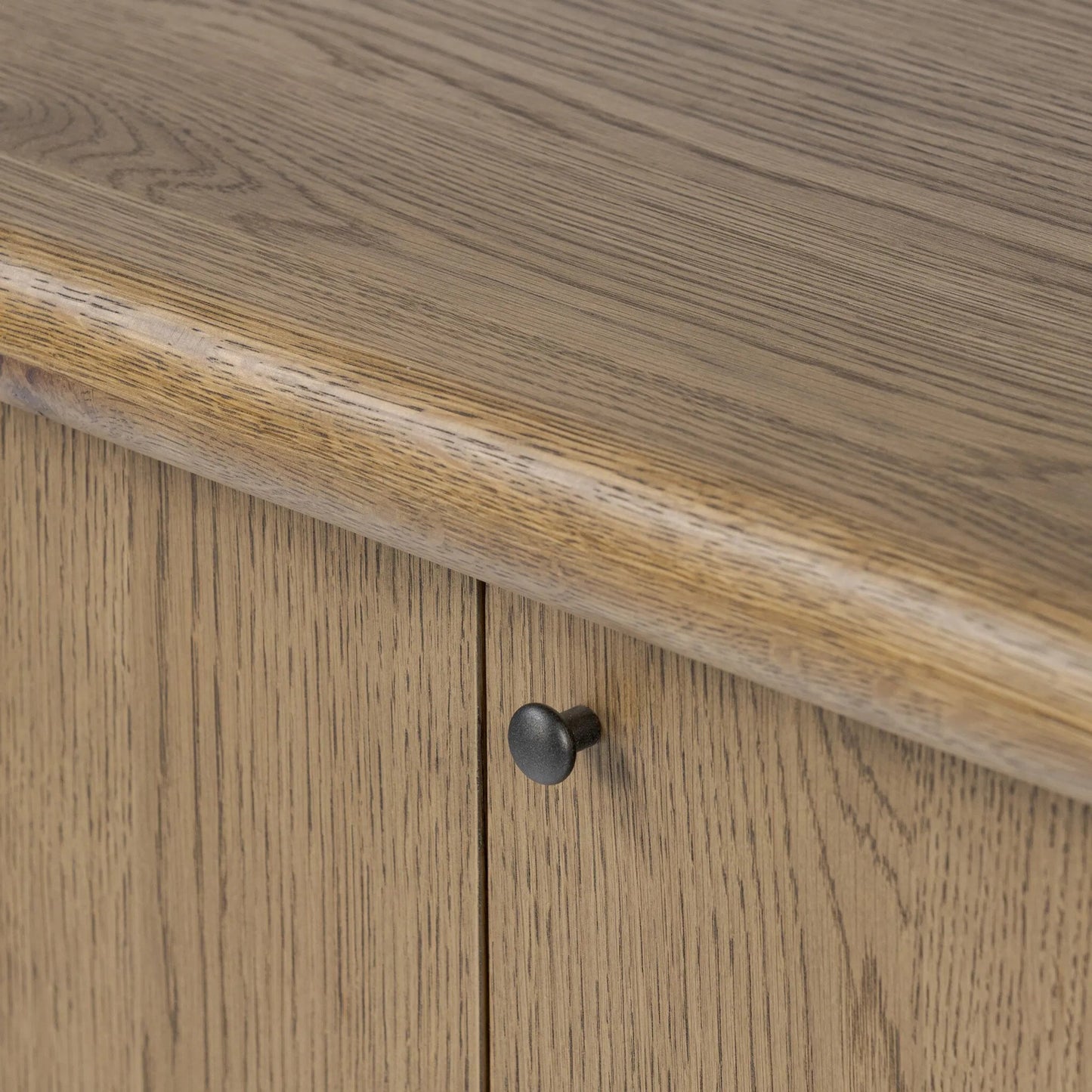014 SI-2519177 | Closeup | Florent Sideboard by Four Hands in amber oak, amber oak thin veneer. Made from solid oak, oak veneer in a traditional style.