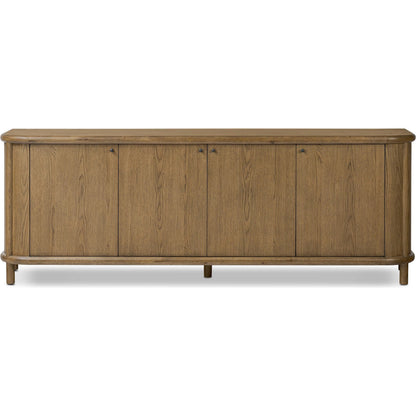 Florent Sideboard by Four Hands in amber oak, amber oak thin veneer. Made from solid oak, oak veneer in a traditional style.