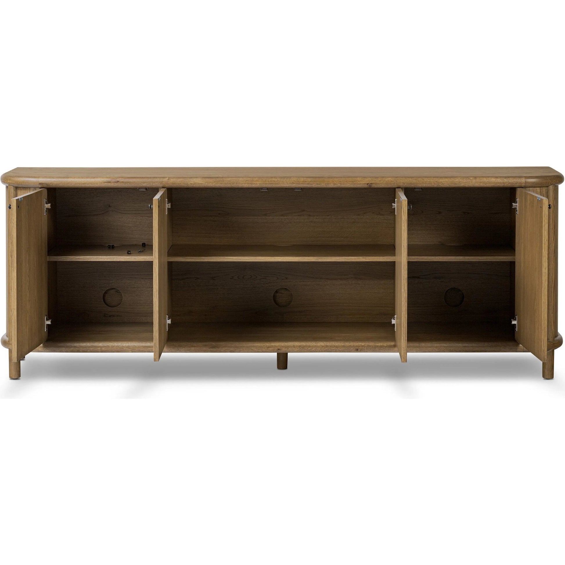 Florent Sideboard by Four Hands in amber oak, amber oak thin veneer. Made from solid oak, oak veneer in a traditional style.