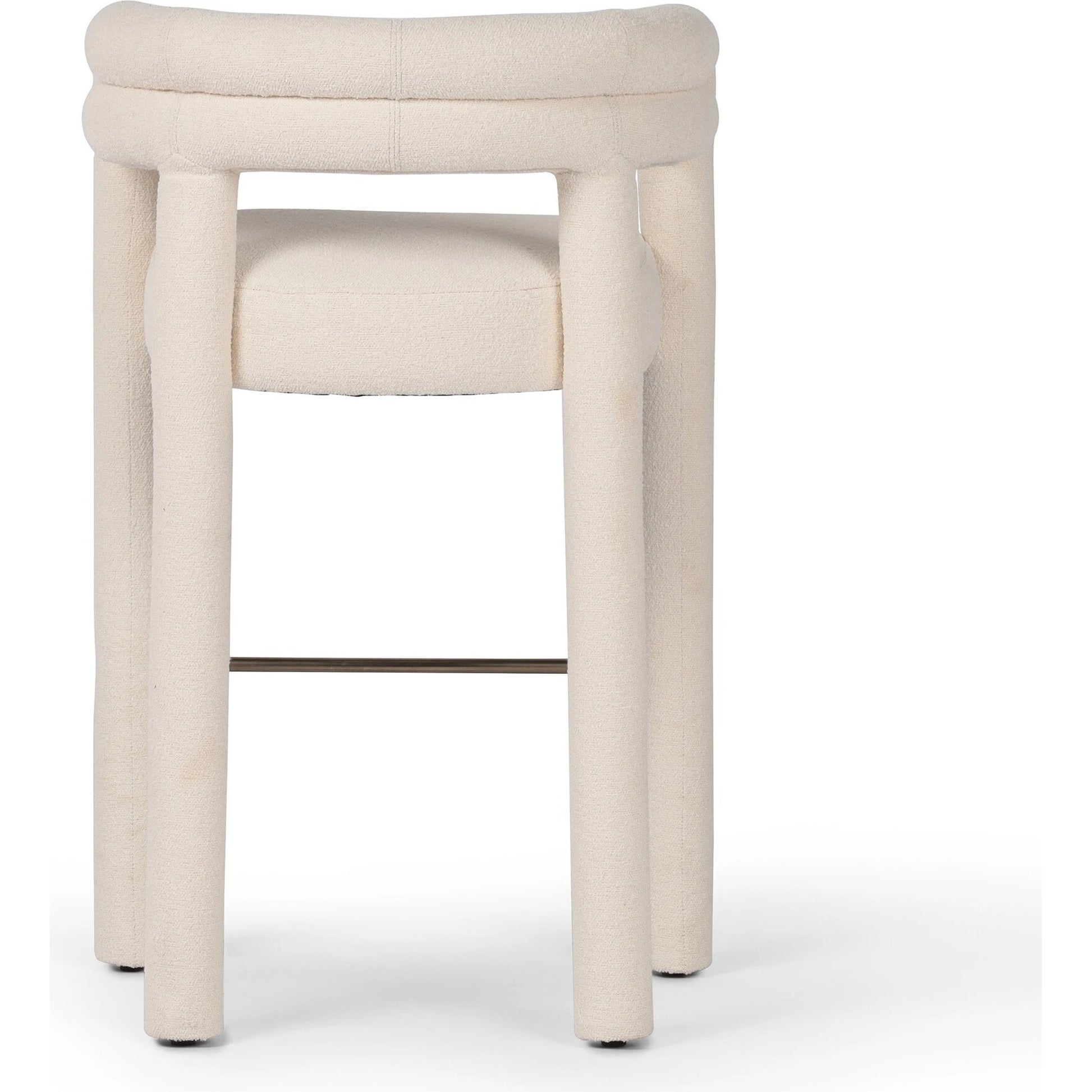 Tacova Bar Stool by Four Hands in florence cream, antique brass. Made from 100% polyester, iron in a modern style.