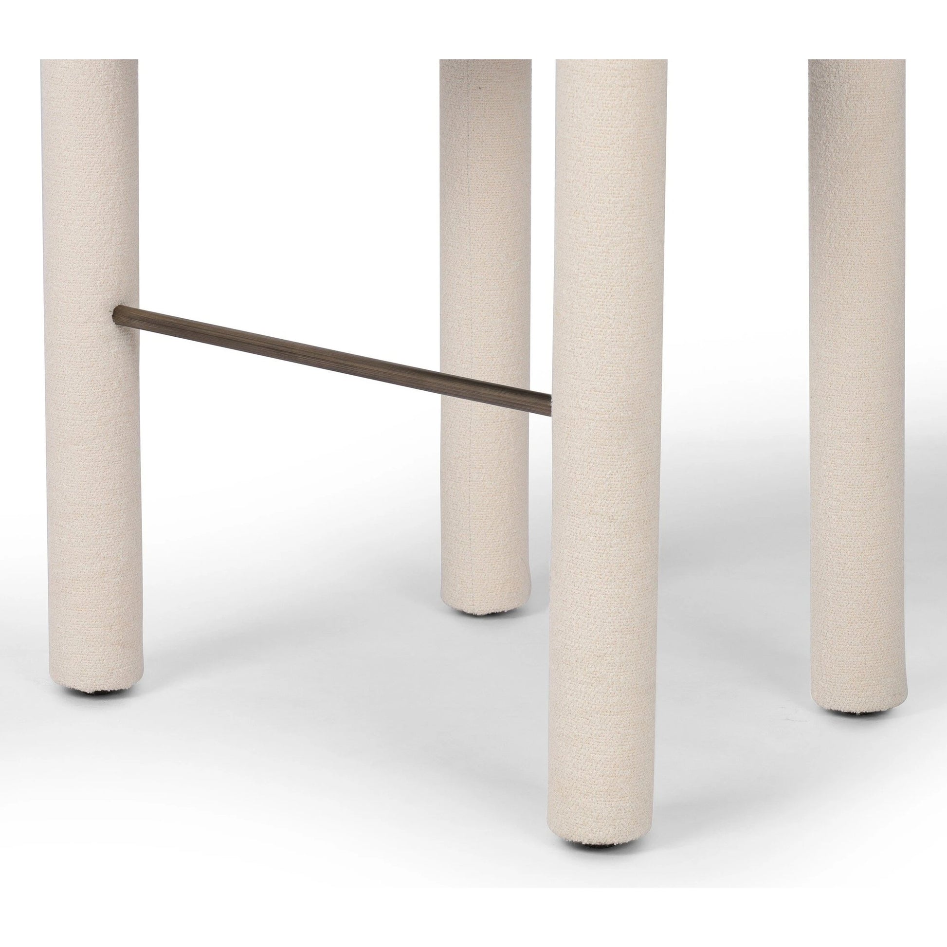 Tacova Bar Stool by Four Hands in florence cream, antique brass. Made from 100% polyester, iron in a modern style.