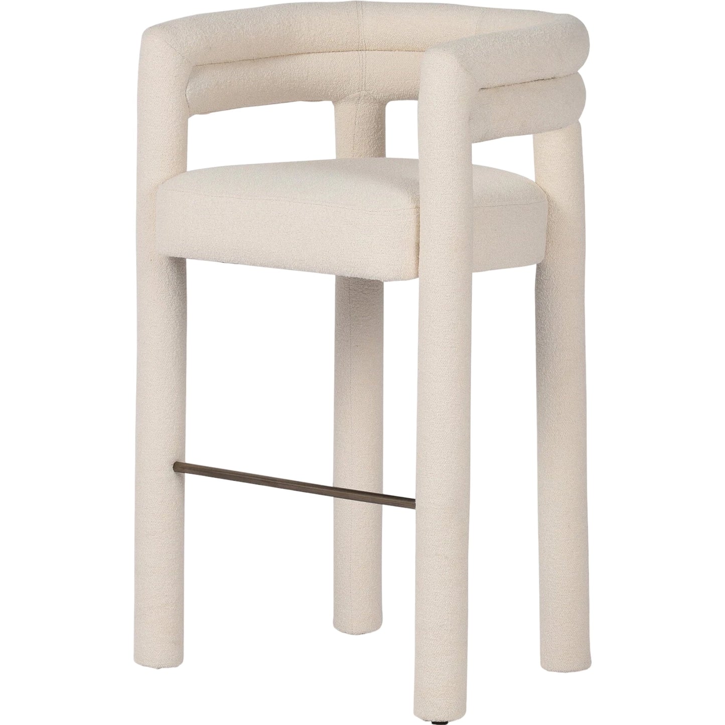 018 SI-2137614 | Primary Silo | Tacova Bar Stool by Four Hands in florence cream, antique brass. Made from 100% polyester, iron in a modern style.