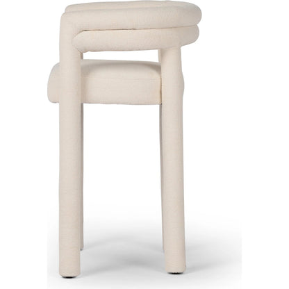 Tacova Bar Stool by Four Hands in florence cream, antique brass. Made from 100% polyester, iron in a modern style.