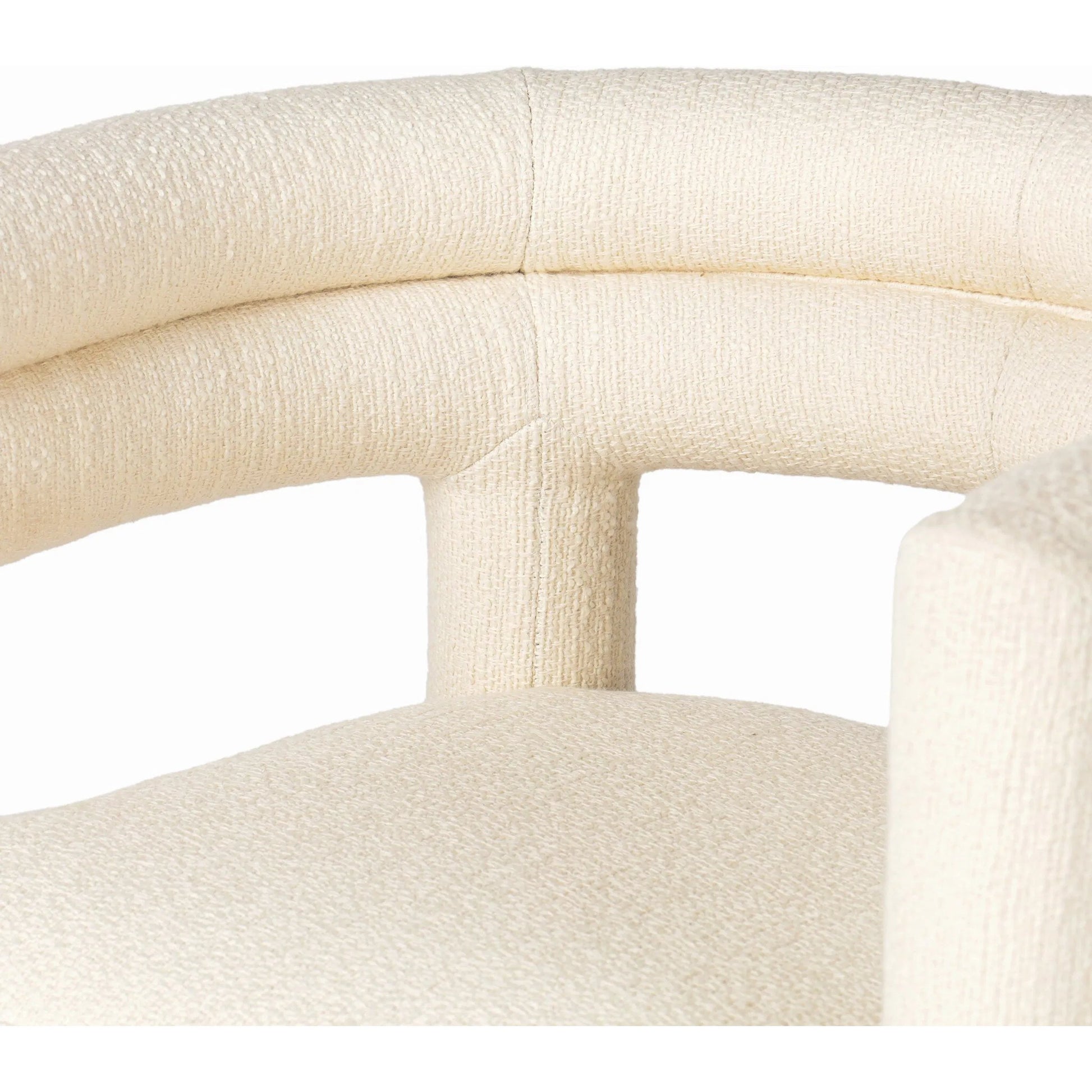 Tacova Counter Stool by Four Hands in kerbey ivory, antique brass. Made from 96% polyester, 4% acrylic, iron in a modern style.