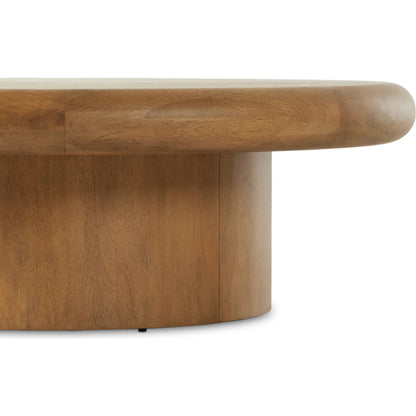 Zach Large Coffee Table by Four Hands in burnished parawood. Made from rubberwood veneer, solid parawood in a modern style.