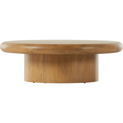 Zach Large Coffee Table by Four Hands in burnished parawood. Made from rubberwood veneer, solid parawood in a modern style.