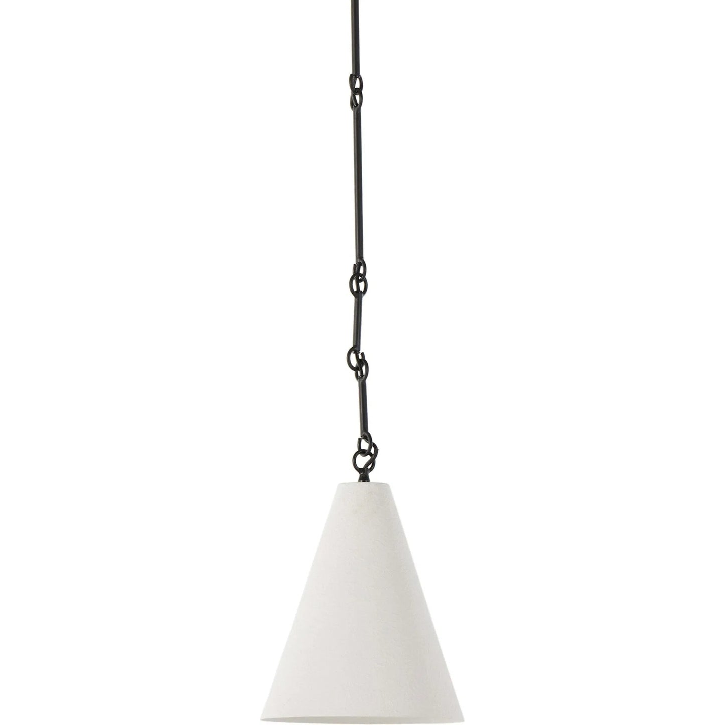 009 SI-2320081 | Primary Silo | Grazia Small Pendant by Four Hands in matte white plaster, antiqued iron. Made from iron in a modern style.
