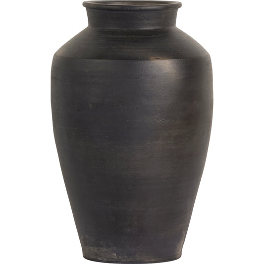 Kyland Vase by Four Hands in aged black. Made from terracotta in a modern style.