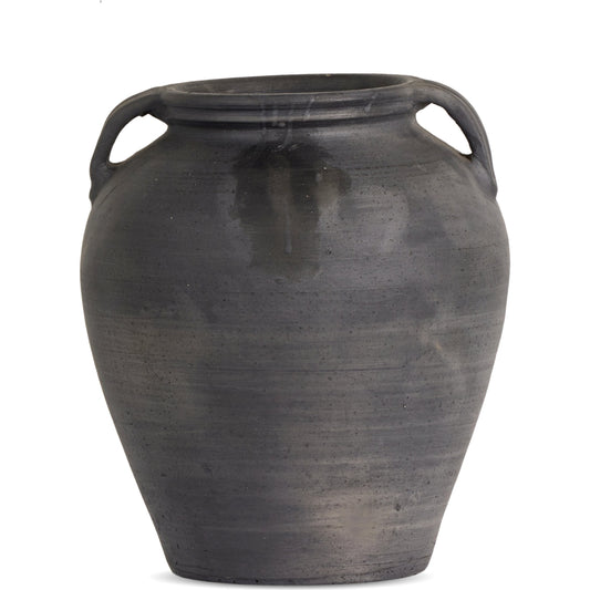 Laith Vase by Four Hands in aged black. Made from terracotta in a unique style.