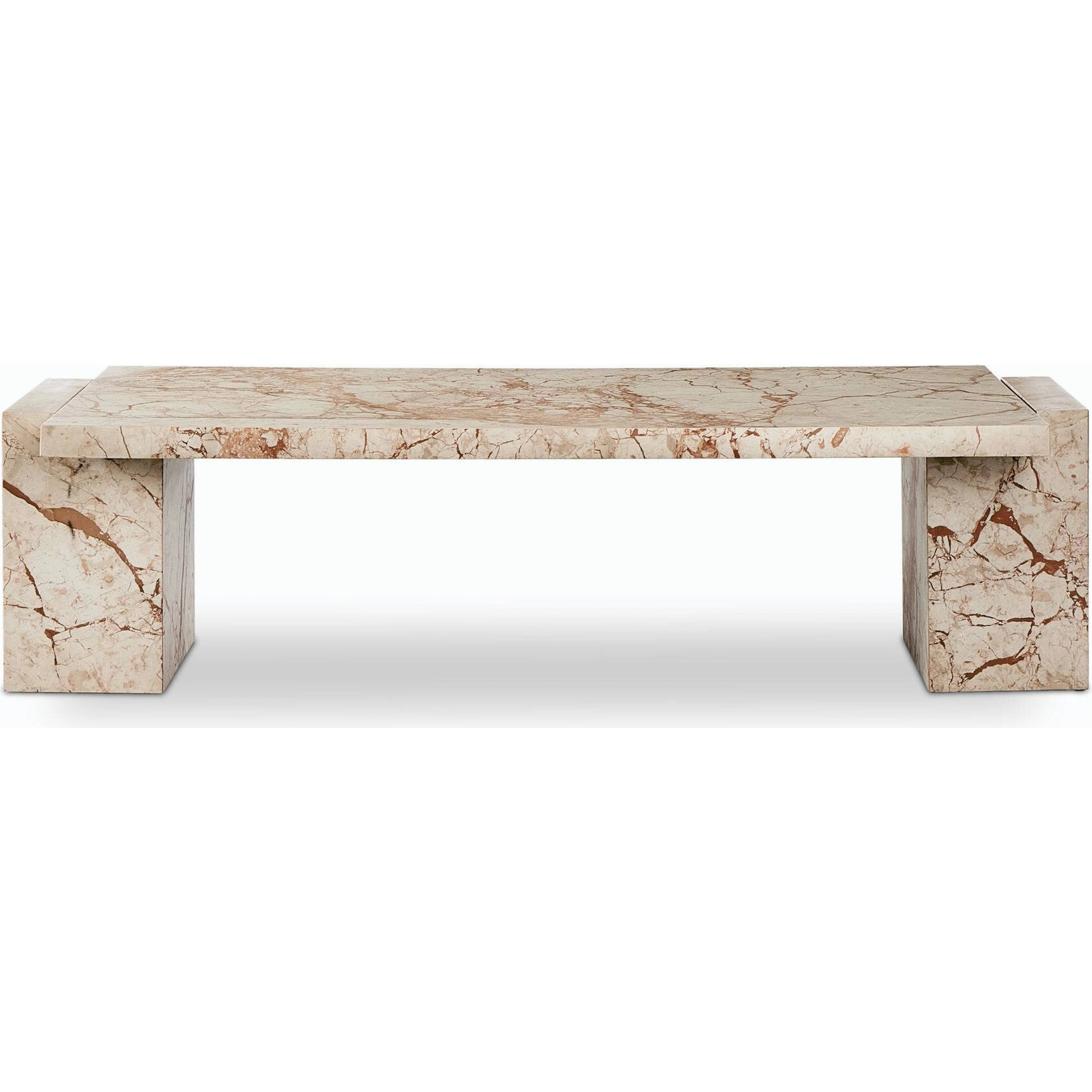 Romano Coffee Table by Four Hands in desert taupe marble. Made from solid marble, engineered hardwood in a modern style.