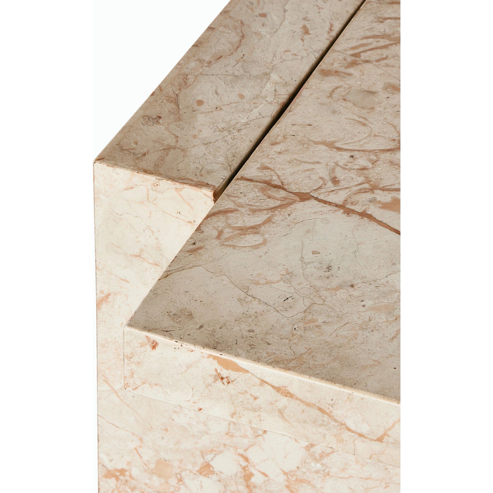 Romano Console Table by Four Hands in desert taupe marble. Made from solid marble in a modern style.