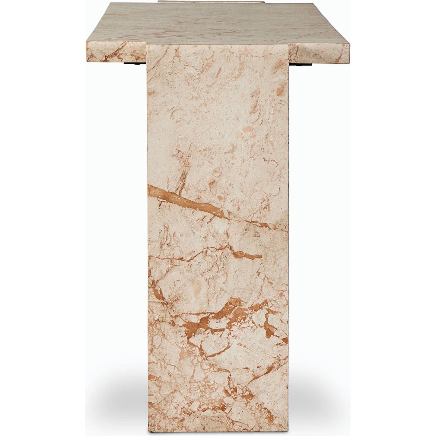 003 SI-2158427 | Additional Silo | Romano Console Table by Four Hands in desert taupe marble. Made from solid marble in a modern style.