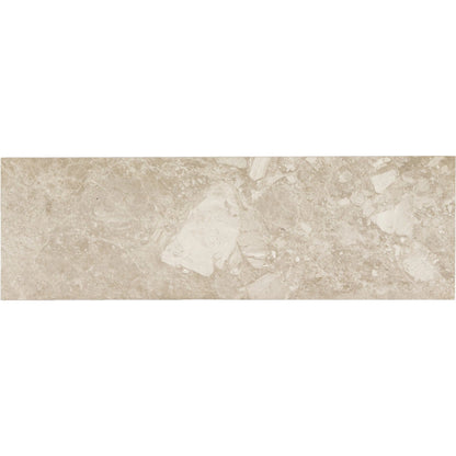 Romano Console Table by Four Hands in desert taupe marble. Made from solid marble in a modern style.