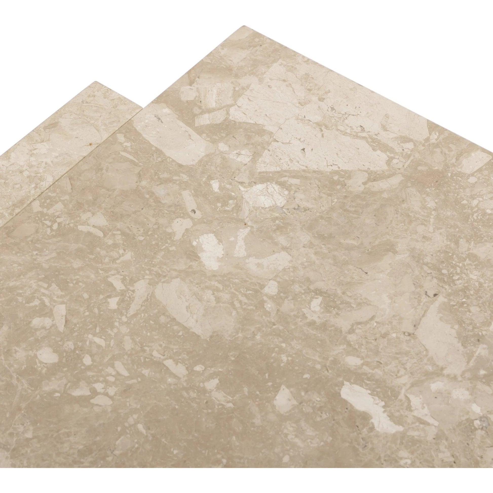 Romano End Table by Four Hands in desert taupe marble. Made from solid marble in a modern style.