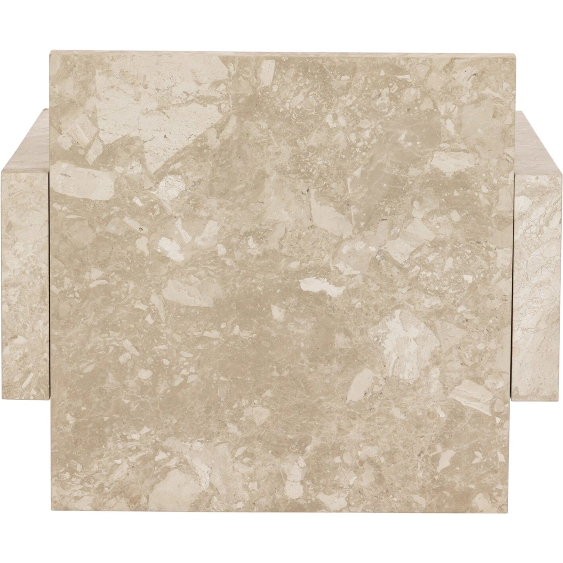 Romano End Table by Four Hands in desert taupe marble. Made from solid marble in a modern style.