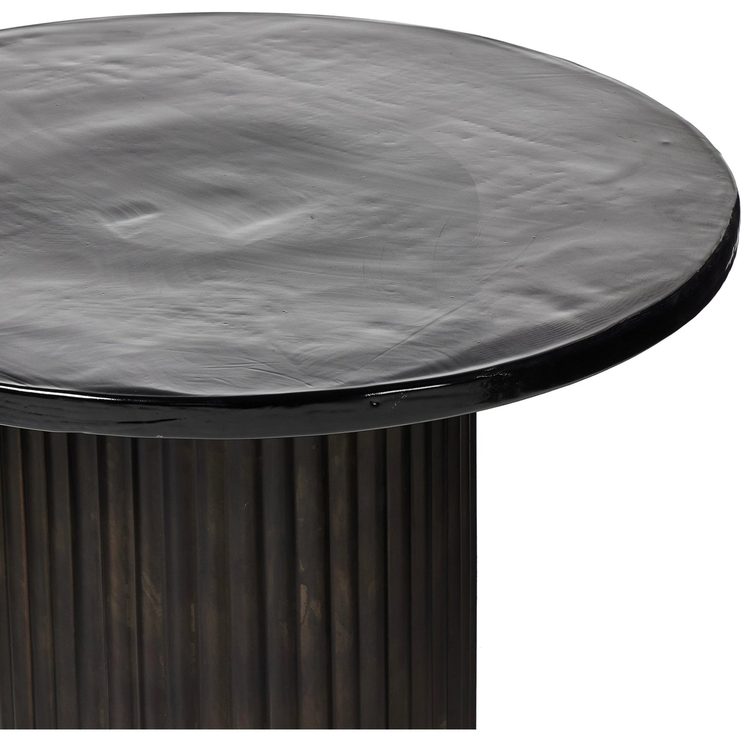 006 SI-2074654 | Additional Silo | Ruben End Table by Four Hands in rustic brown, smoked black cast glass. Made from cast glass, iron in a modern style.