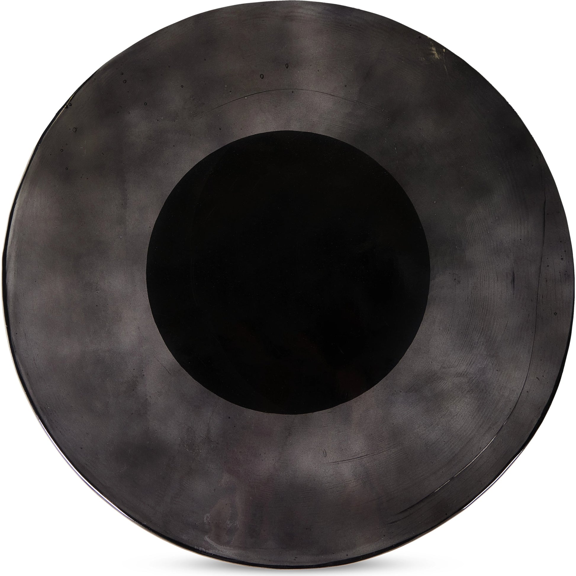 Ruben End Table by Four Hands in rustic brown, smoked black cast glass. Made from cast glass, iron in a modern style.