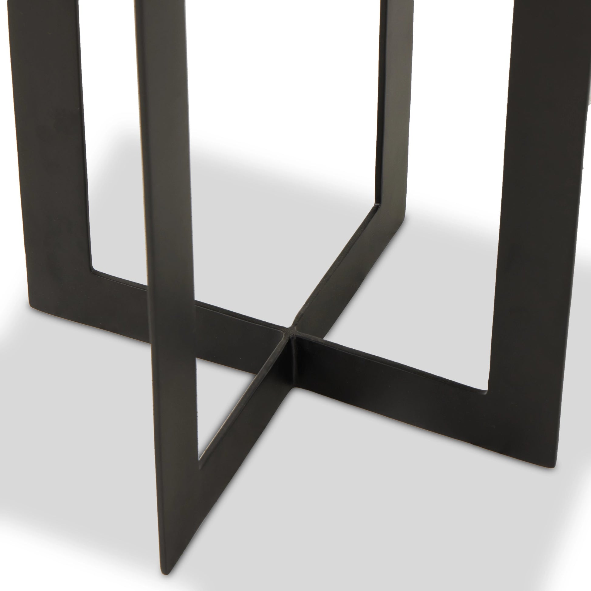 Giselle End Table by Four Hands in matte black, amber. Made from cast glass, iron in a modern style.