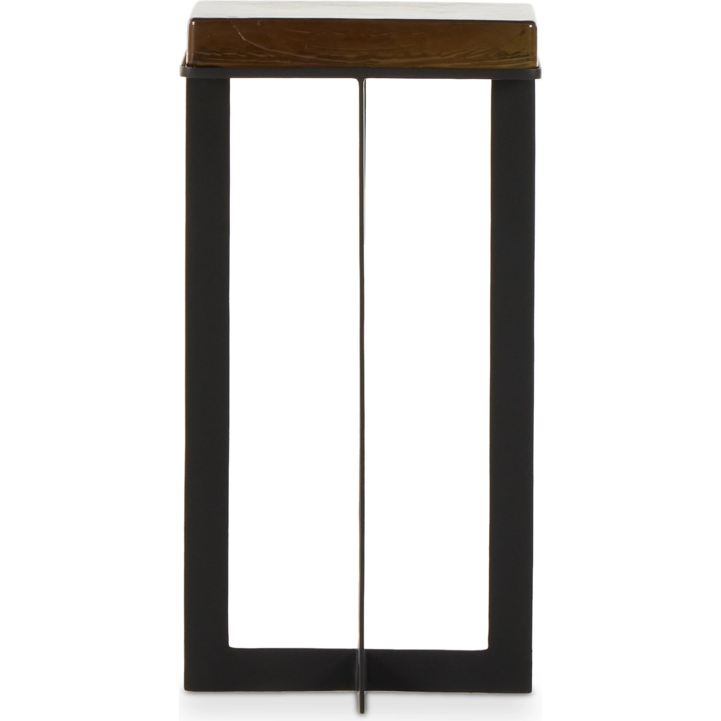 003 SI-2074325 | Additional Silo | Giselle End Table by Four Hands in matte black, amber. Made from cast glass, iron in a modern style.