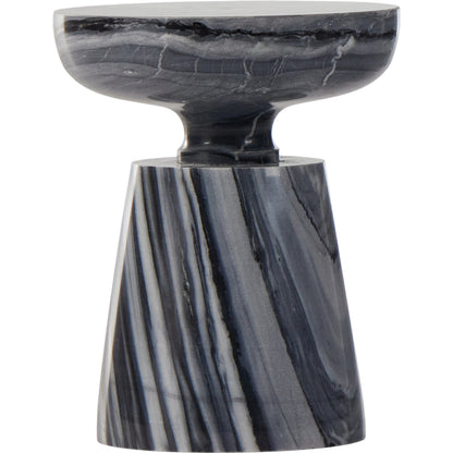 Rowe End Table by Four Hands in ebony marble. Made from solid marble in a modern style.