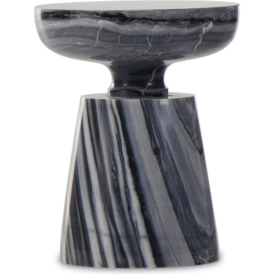 Rowe End Table by Four Hands in ebony marble. Made from solid marble in a modern style.