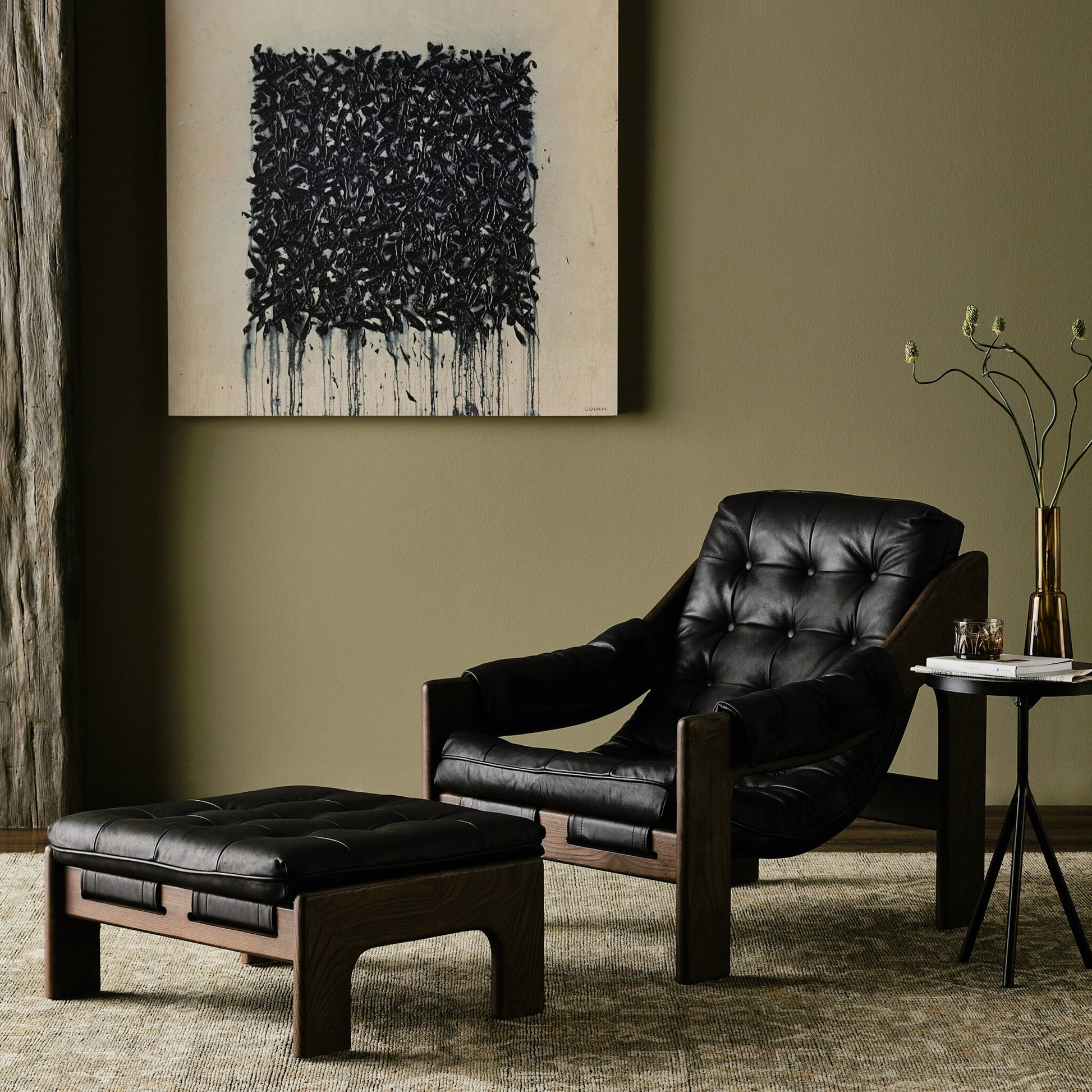 Halston Chair with Ottoman by Four Hands. Made from unique in a modern style.
