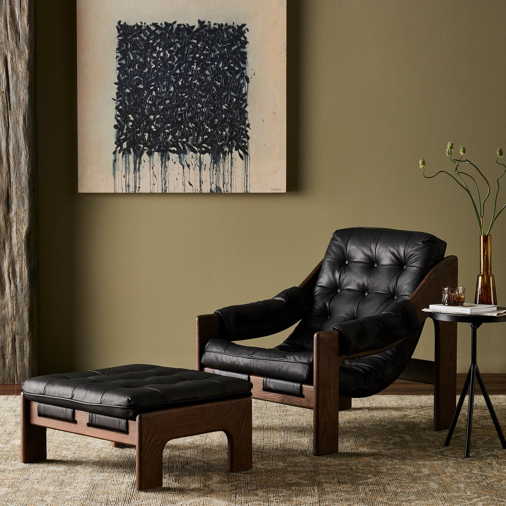 Halston Chair with Ottoman by Four Hands. Made from unique in a modern style.