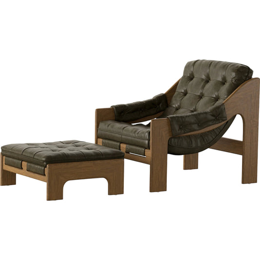 Halston Chair with Ottoman by Four Hands. Made from unique in a modern style.