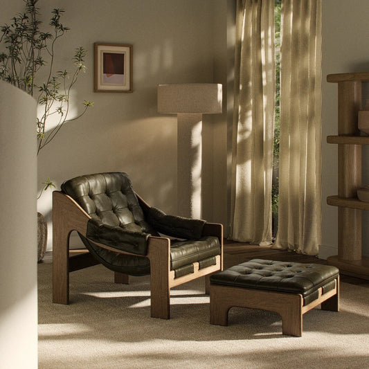 Halston Chair with Ottoman by Four Hands. Made from unique in a modern style.