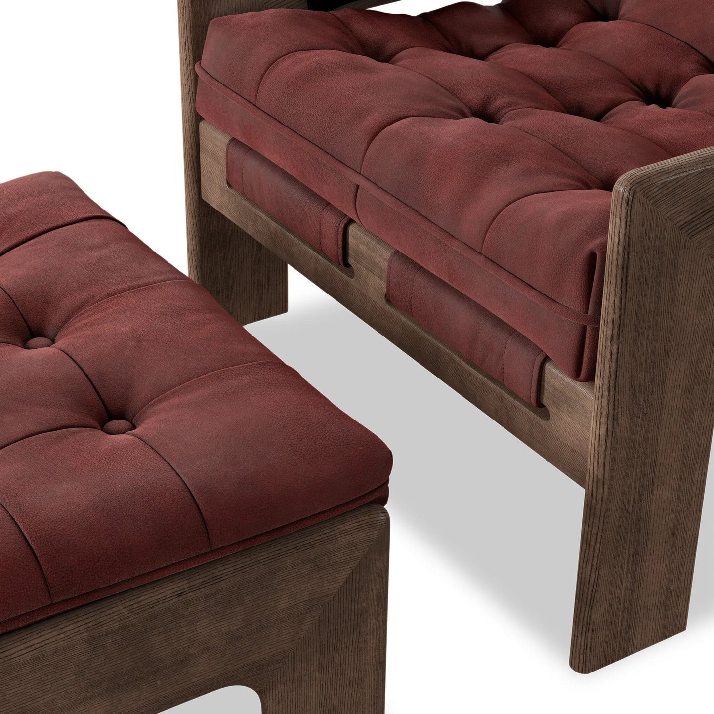 051 SI-2531626 | Closeup | Halston Chair with Ottoman by Four Hands. Made from unique in a modern style.