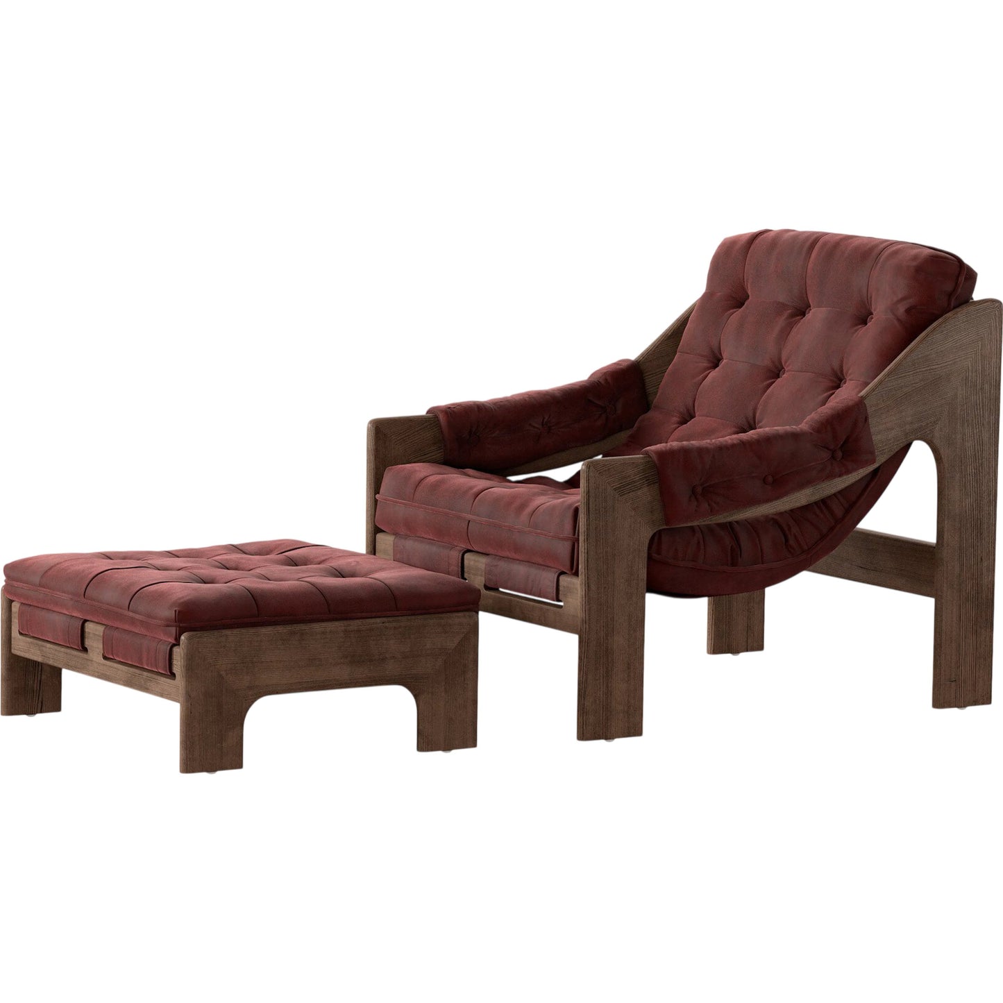 050 SI-2531626 | Primary Silo | Halston Chair with Ottoman by Four Hands. Made from unique in a modern style.