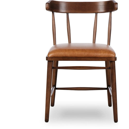 Colter Dining Chair by Four Hands in chaps saddle, vintage ash. Made from top grain leather, solid ash, eucalyptus plywood in a unique style.