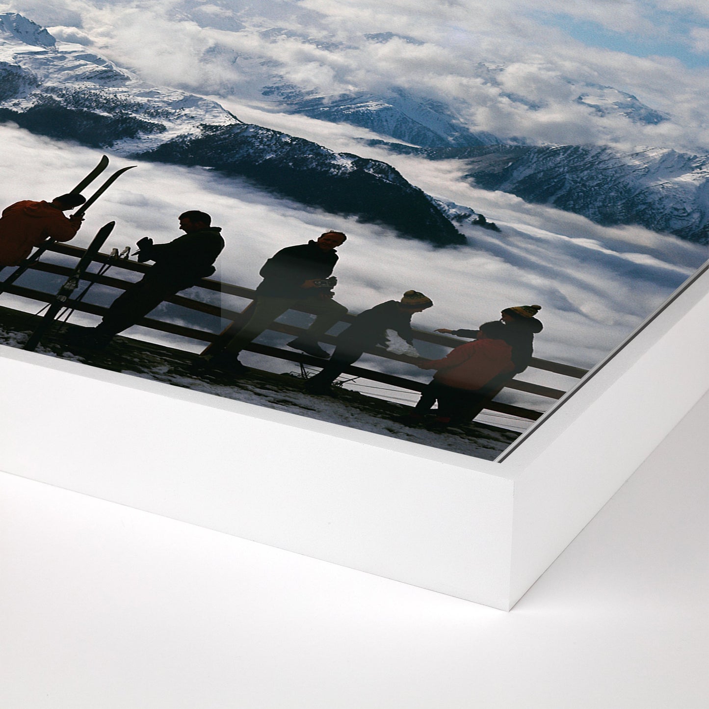 005 SI-2094335 | Closeup | Verbier View by Slim Aarons by Four Hands. Made from white maple, gloss white chromaluxe in a modern style.