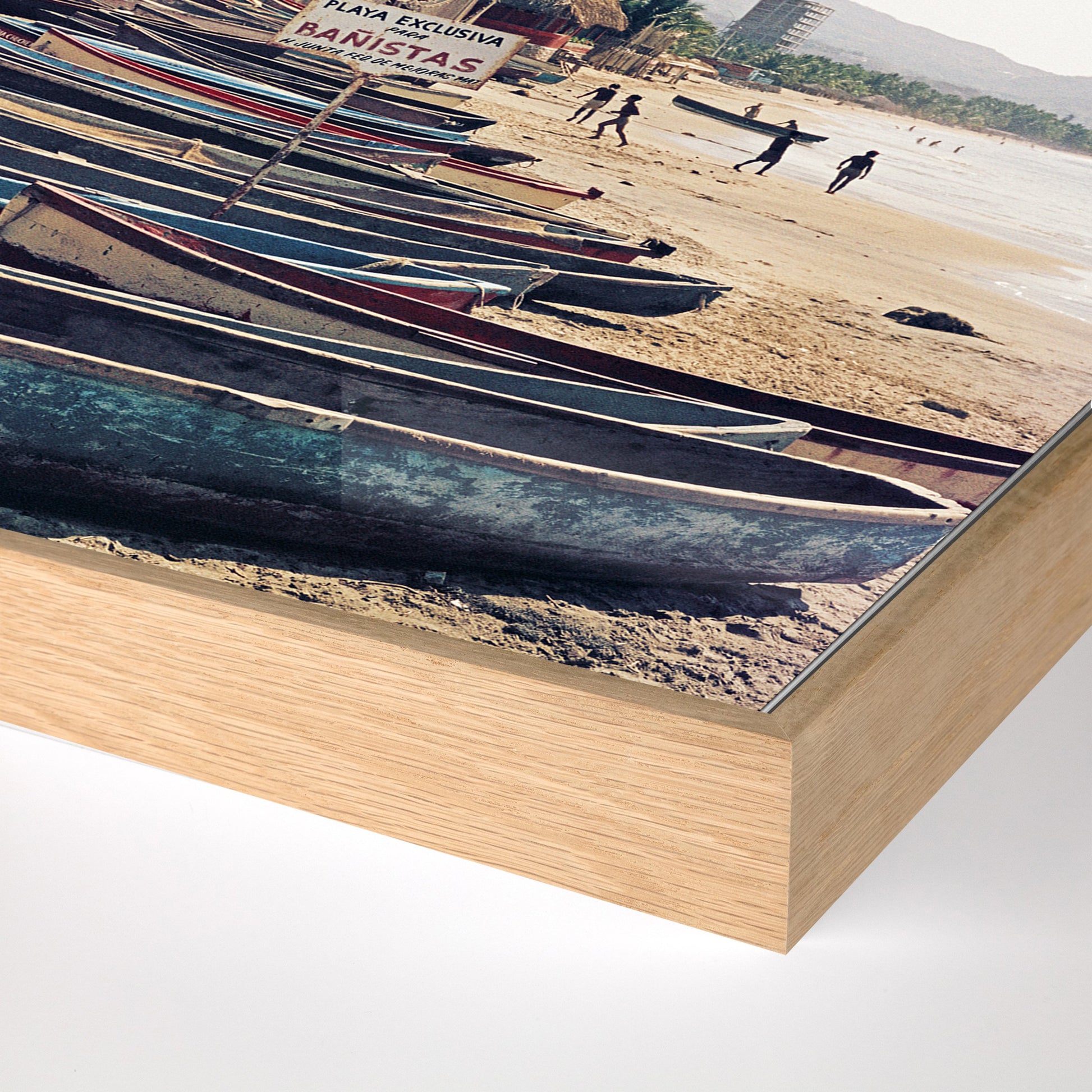 Fishing Boats by Slim Aarons by Four Hands. Made from gloss white chromaluxe in a coastal style.