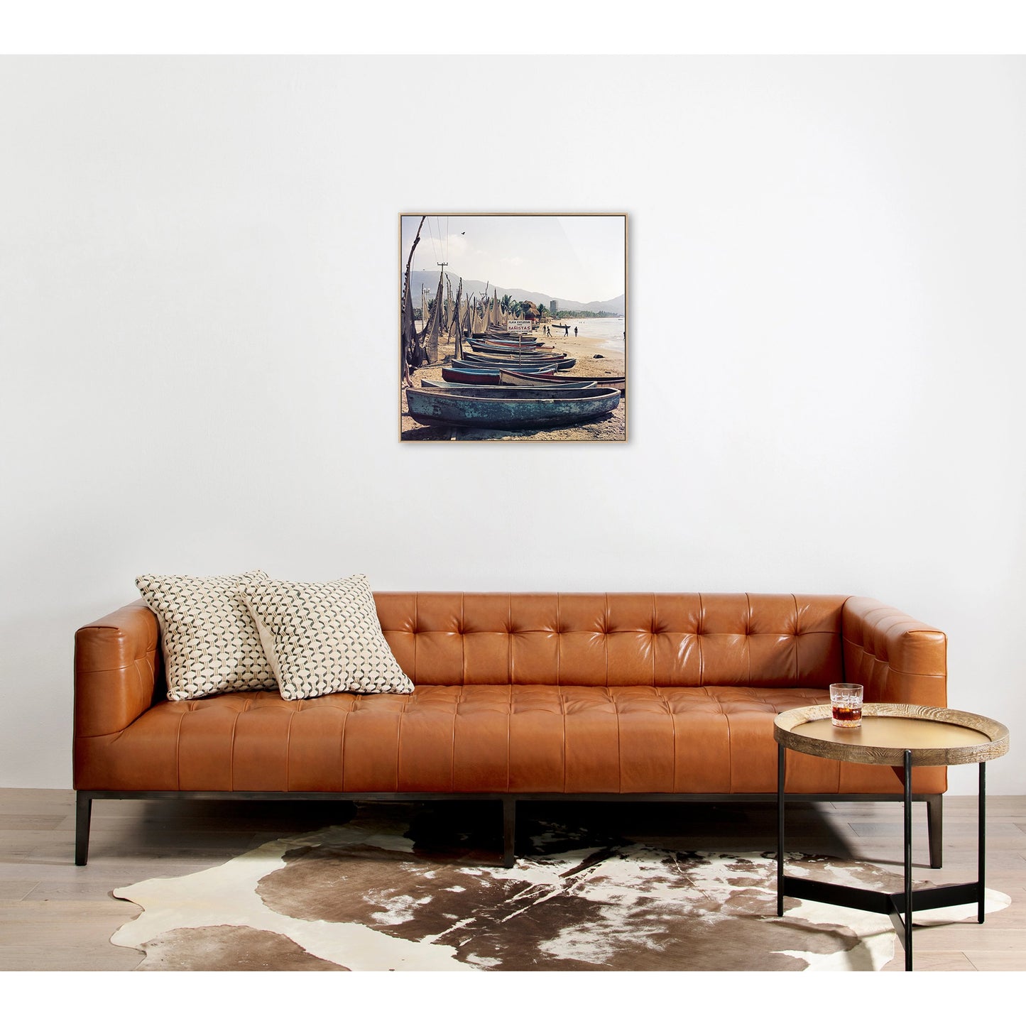 006 SI-2091763 | Lifestyle | Fishing Boats by Slim Aarons by Four Hands. Made from gloss white chromaluxe in a coastal style.