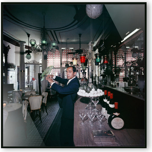 Nicholsons by Slim Aarons by Four Hands. Made from black maple, gloss white chromaluxe in a modern style.