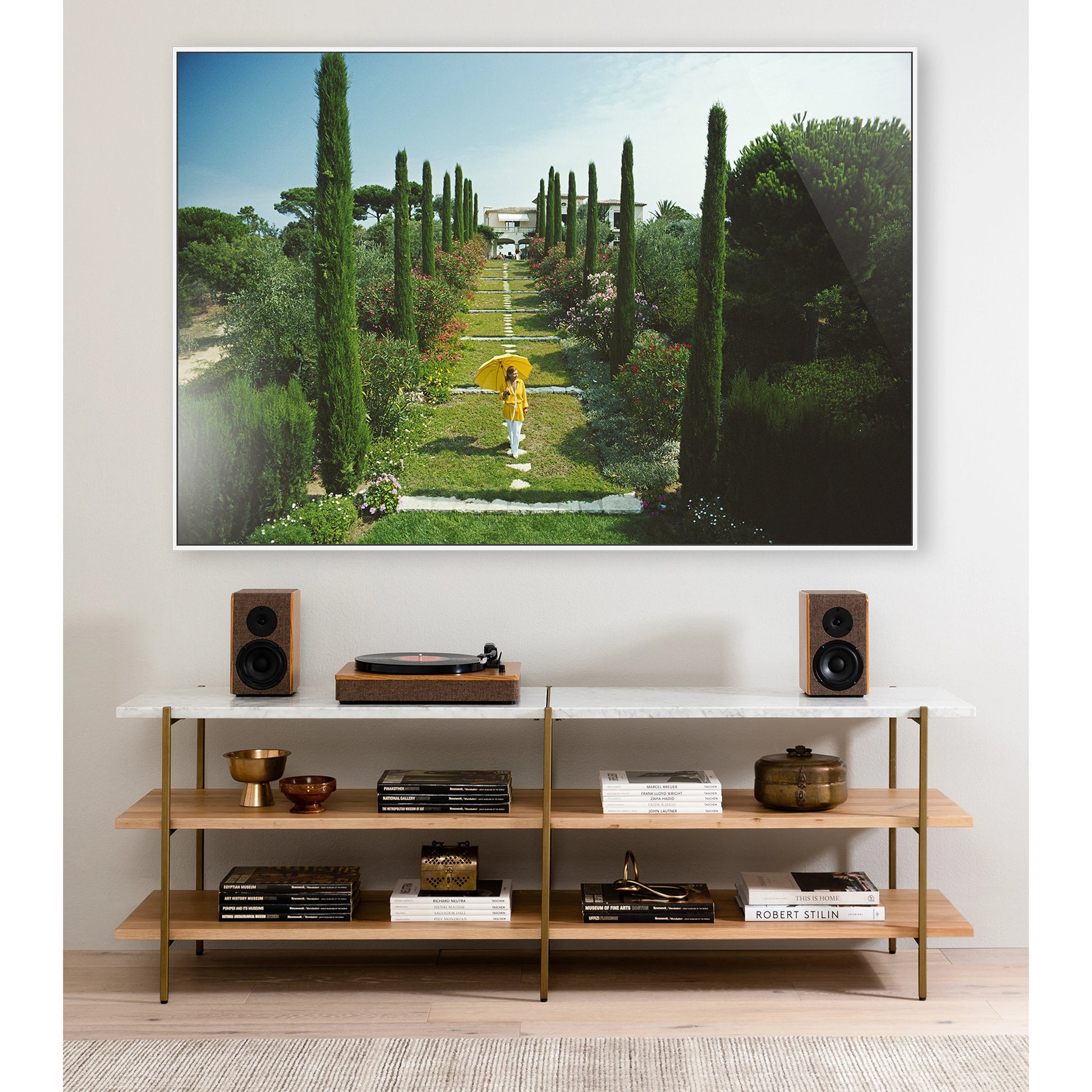 Les Sophores by Slim Aarons by Four Hands. Made from white maple, gloss white chromaluxe in a modern style.