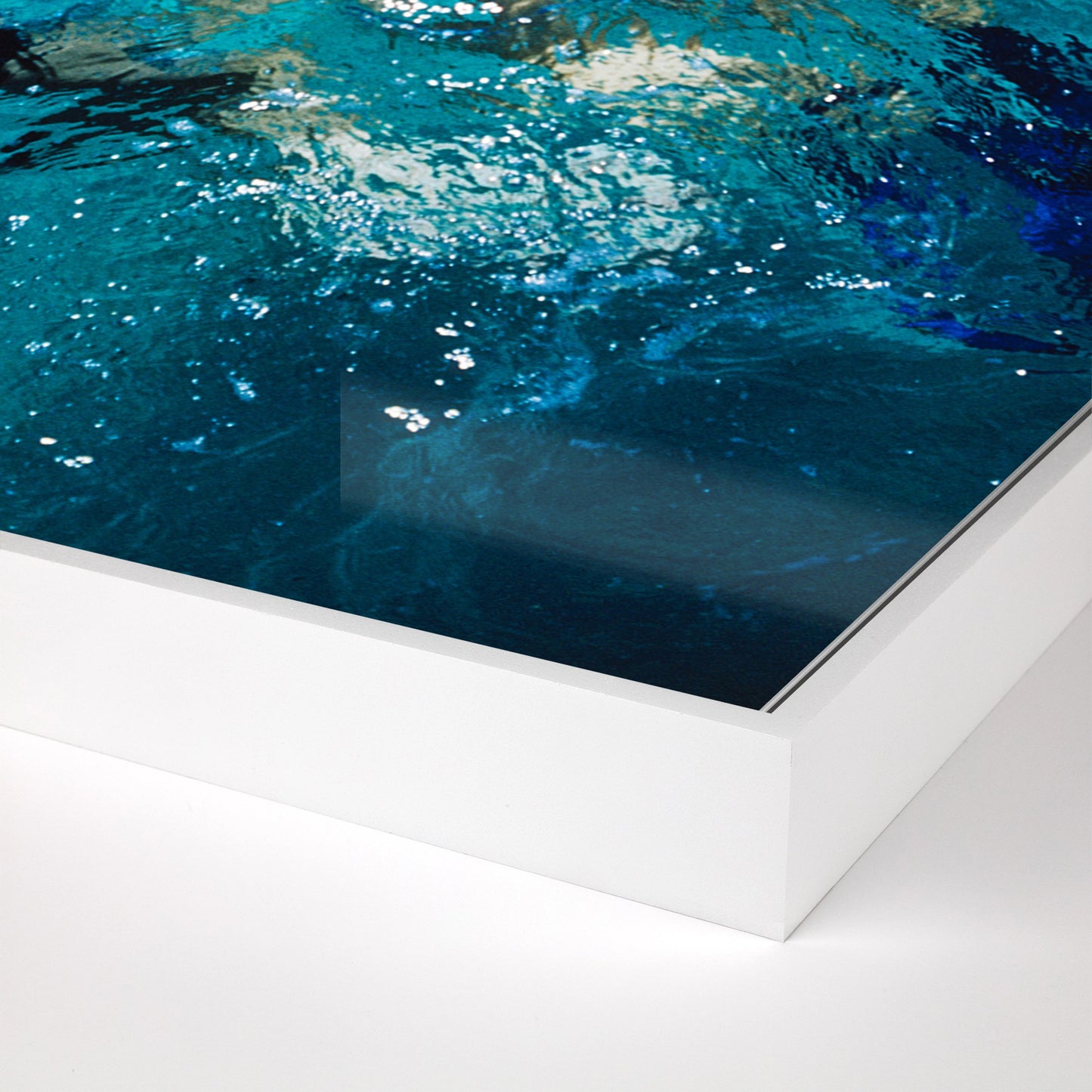 002 SI-2093948 | Additional Silo | Swimming in the Bahamas by Slim Aarons by Four Hands in white maple floater, gloss white chromaluxe. Made from white maple, gloss white chromaluxe in a coastal style.