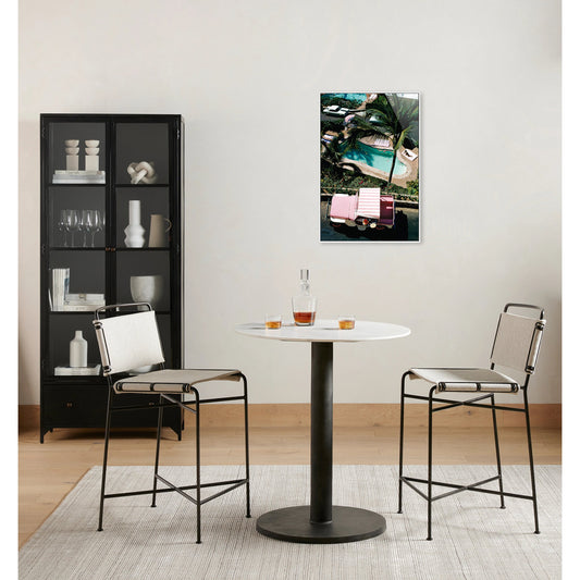 Las Brisas by Slim Aarons by Four Hands. Made from gloss white chromaluxe in a coastal style.