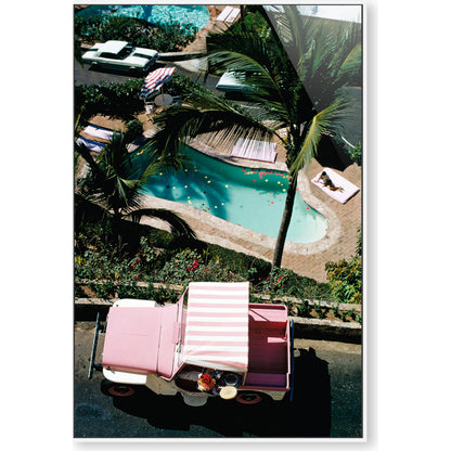 Las Brisas by Slim Aarons by Four Hands. Made from gloss white chromaluxe in a coastal style.
