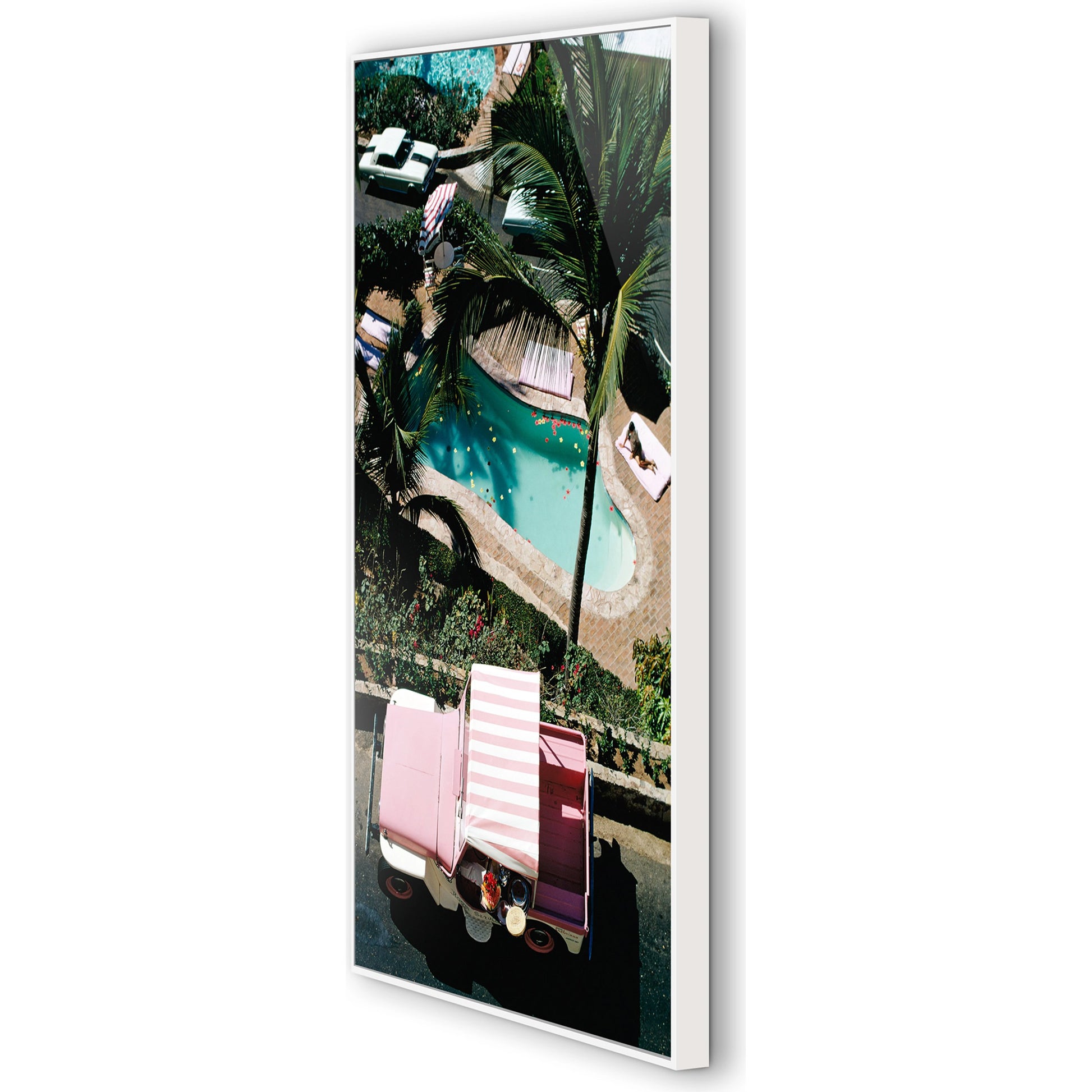 Las Brisas by Slim Aarons by Four Hands. Made from gloss white chromaluxe in a coastal style.