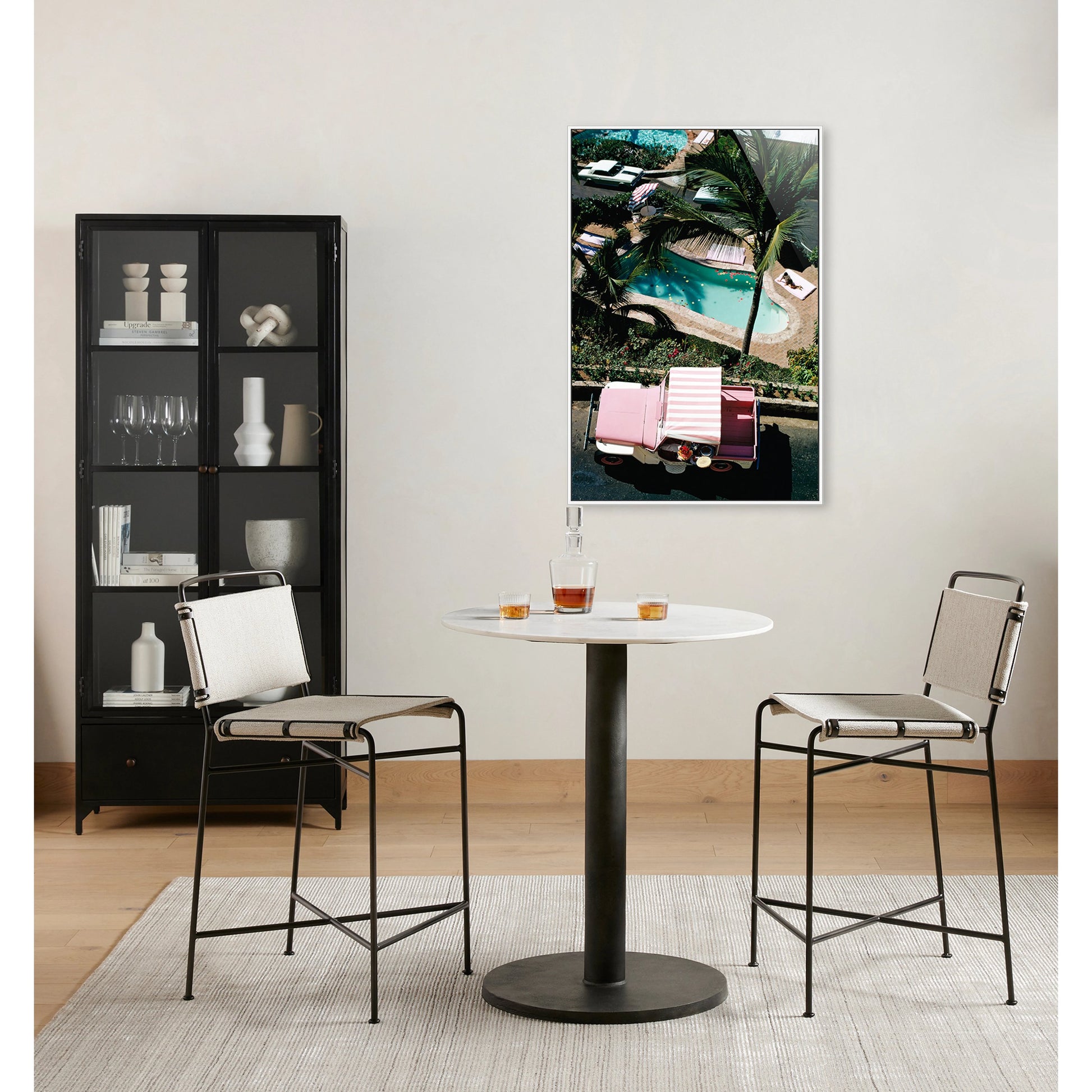 Las Brisas by Slim Aarons by Four Hands. Made from gloss white chromaluxe in a coastal style.