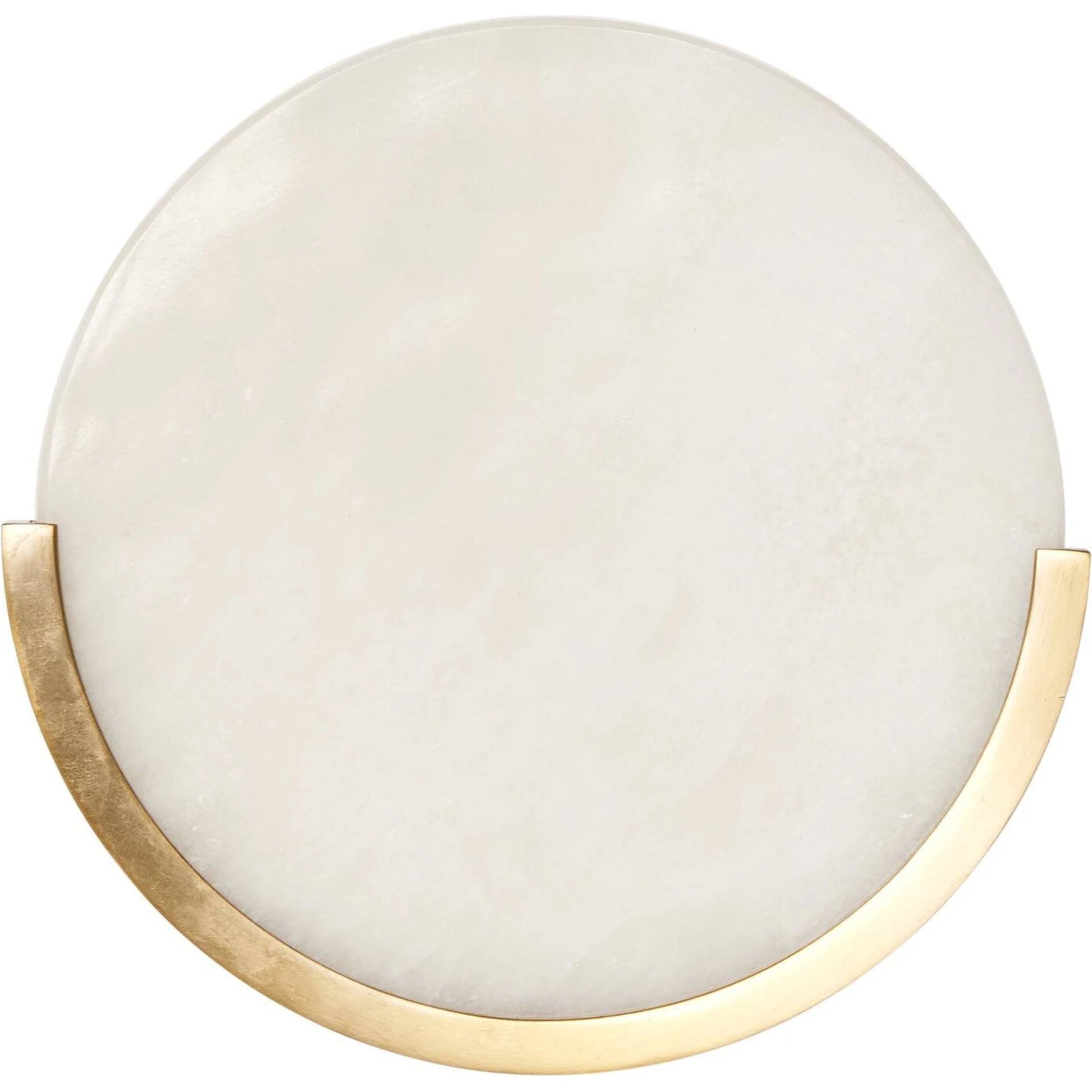Loraine Sconce by Four Hands in brushed brass, white alabaster. Made from brass, solid alabaster, thermoplastic in a unique style.