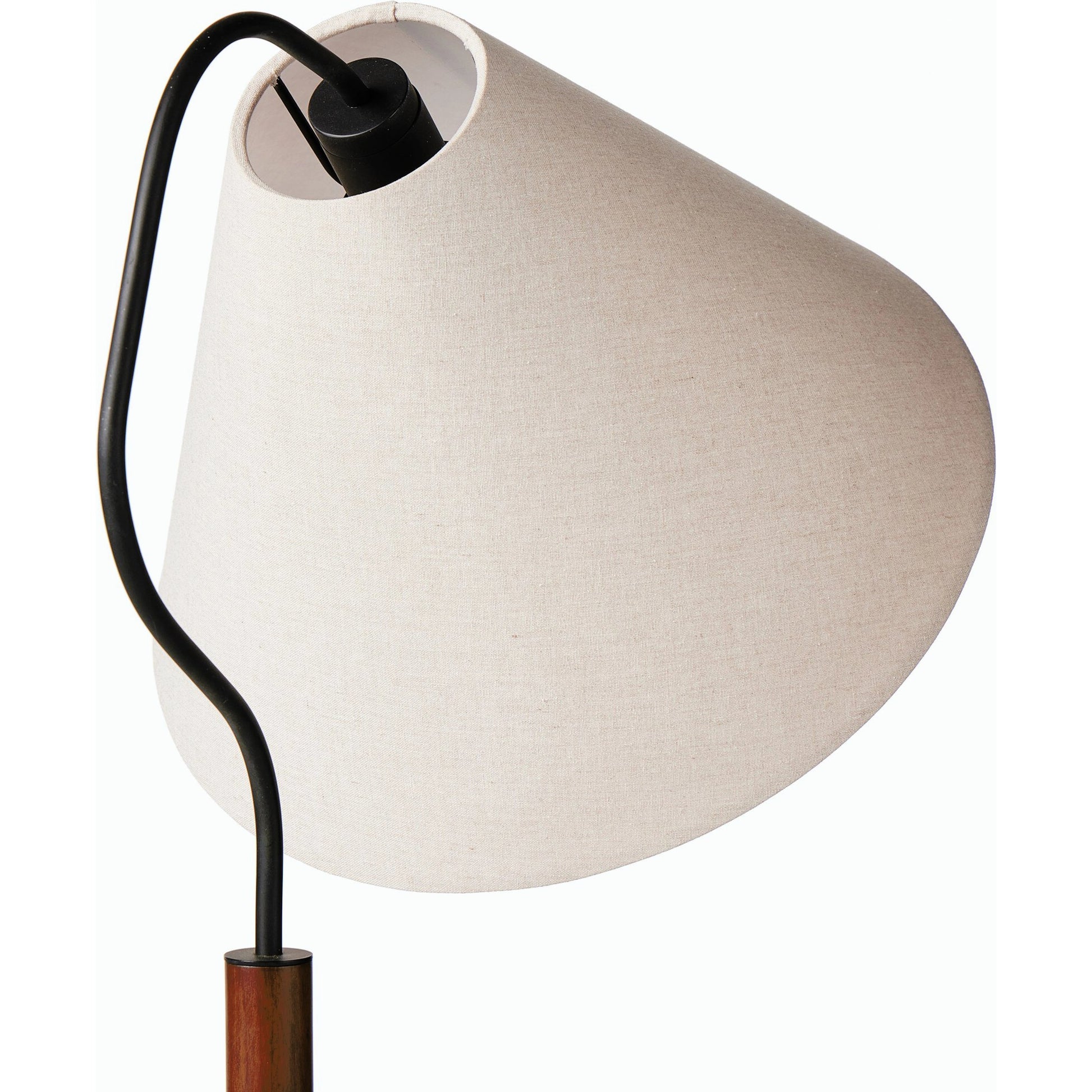 Garner Floor Lamp by Four Hands in powder coated black, brown beech. Made from 100% flax, linen, iron, solid beech in a modern style.