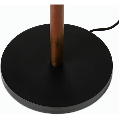 Garner Floor Lamp by Four Hands in powder coated black, brown beech. Made from 100% flax, linen, iron, solid beech in a modern style.
